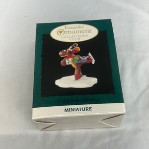 Hallmark 1995 Keepsake Ornament Miniature Reindeer Skater Gift from Rodney
